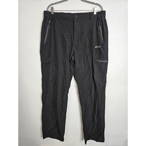 Clothin Mens Elastic Waist Travel Stretch Cargo Pant Quick Dry Black XL 30L - Picture 1 of 7